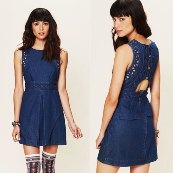 Free People New Romantics Denim Dress - Picture 2 of 15